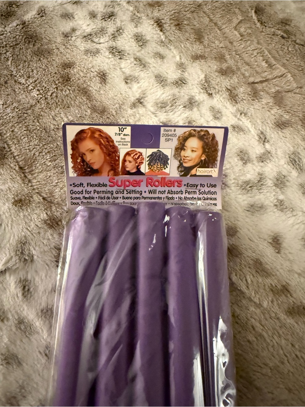 HairSoft Super Rollers - Purple Flexible Hair Rollers- 10” flexible. NWT